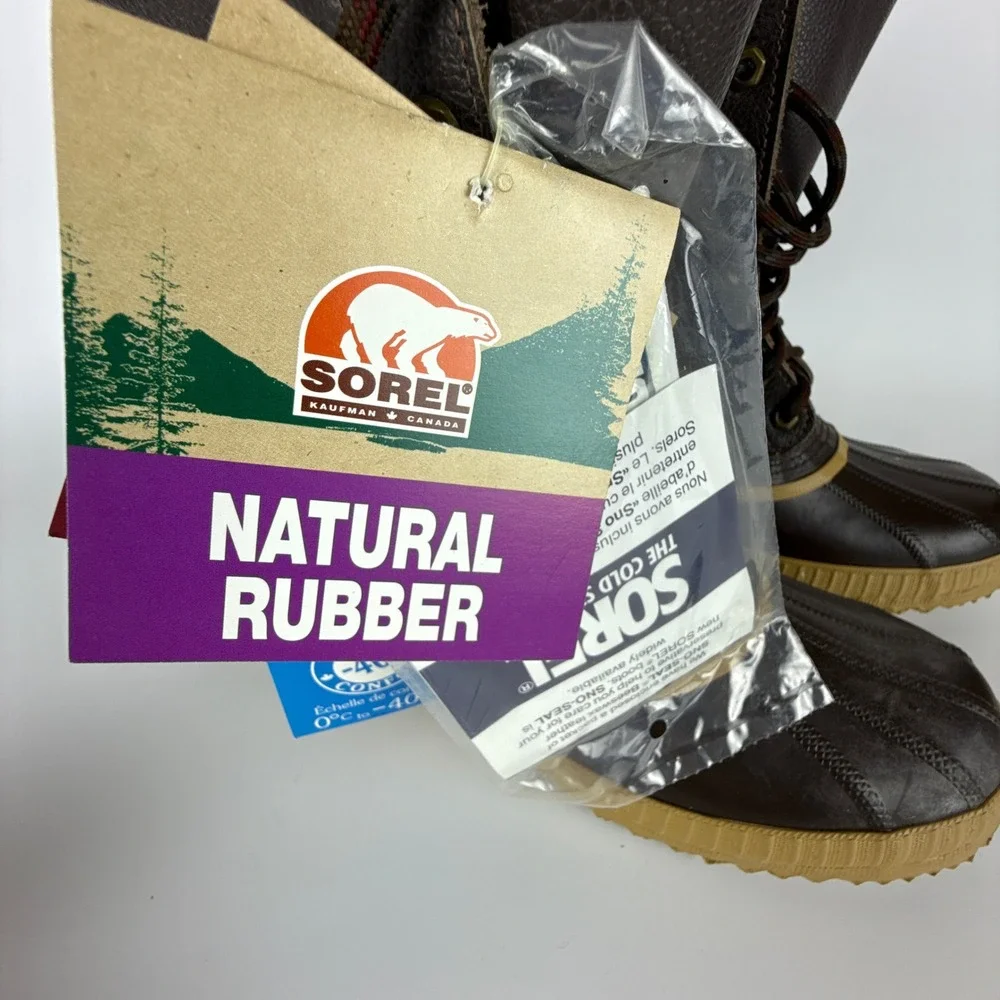 Vintage Sorel Caribou Winter Snow‎ Boots Mens 7 Arctic Pac Chocolate  Canada New